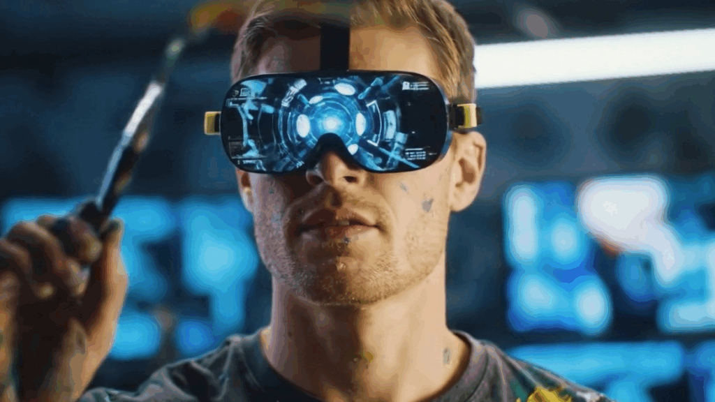 Mann mit VR-Brille